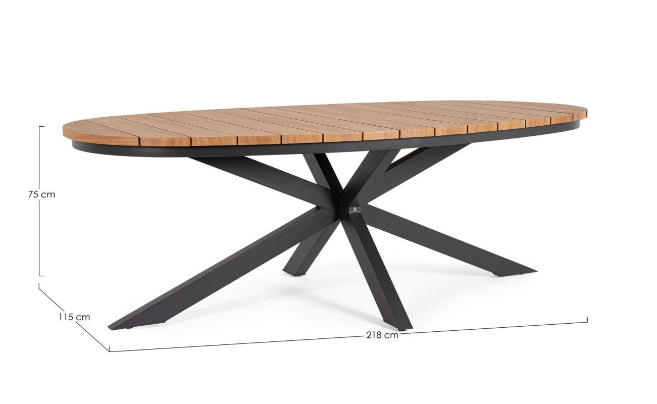 TAVOLO ZELMAR 218X115 ANTRACITE YK13