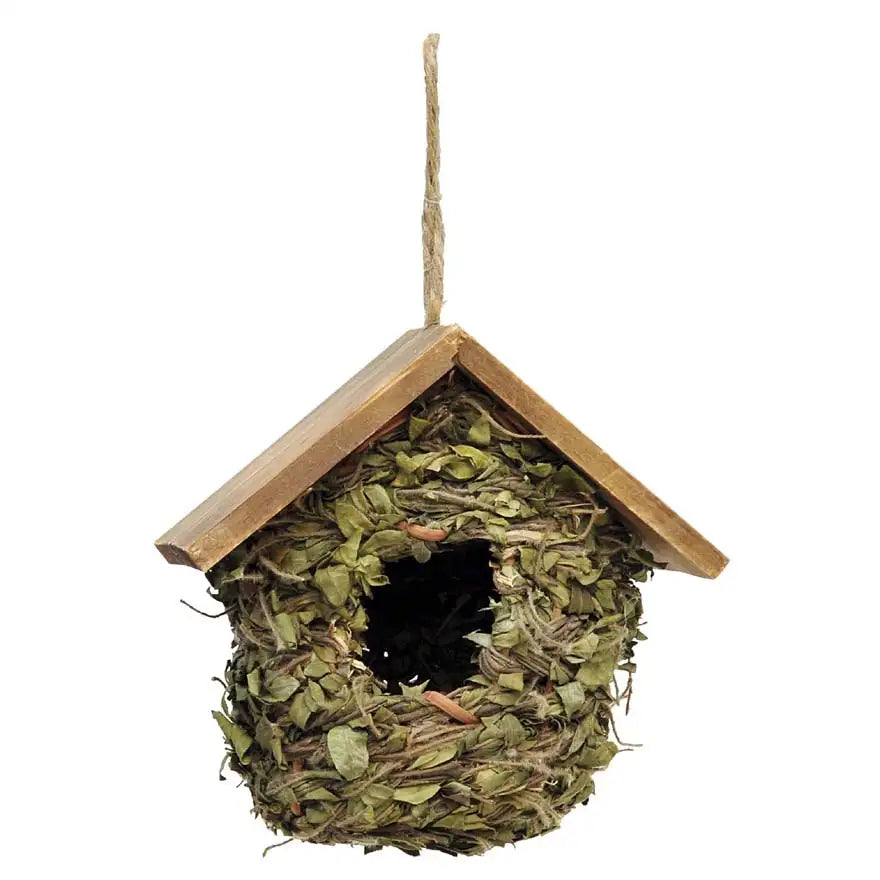 CASETTA UCCELLINI FOGLIE/TETT.LEGNO