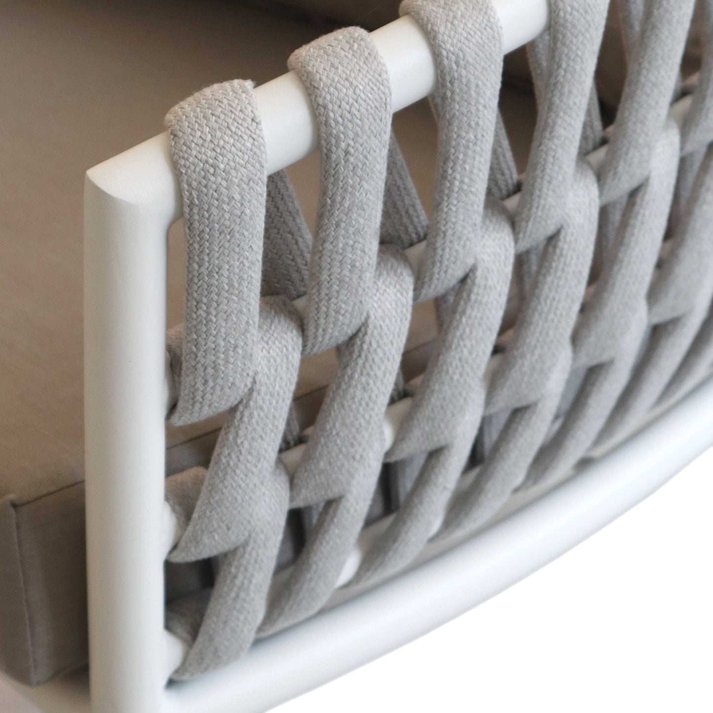 SALOTTO PULA ALLUMINIO BIANCO E CORDA SET.4