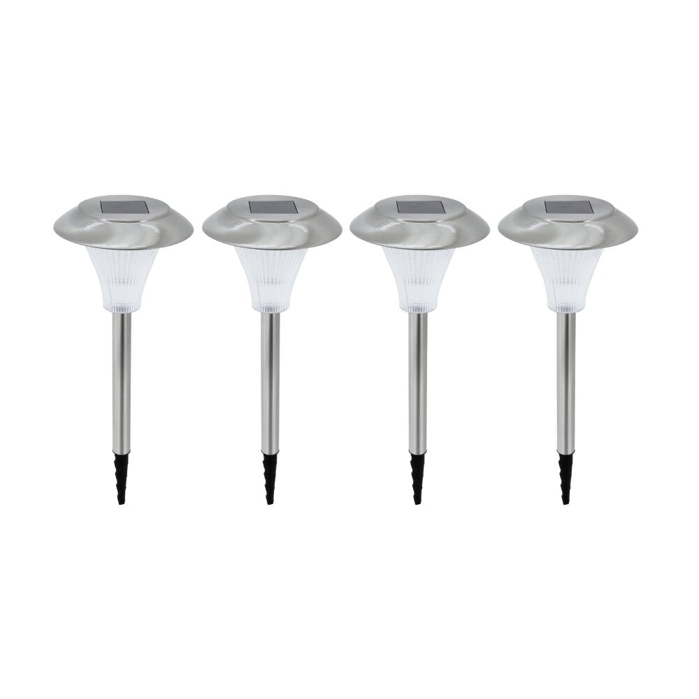 4ER-SET LED-SOLAR-LEUCHTE EDELSTAHL (4 PEZZI)