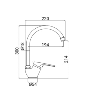 MIX LAVELLO BOCCA ALTA SERIE MIA CROMATO O 40 MM (SCA)