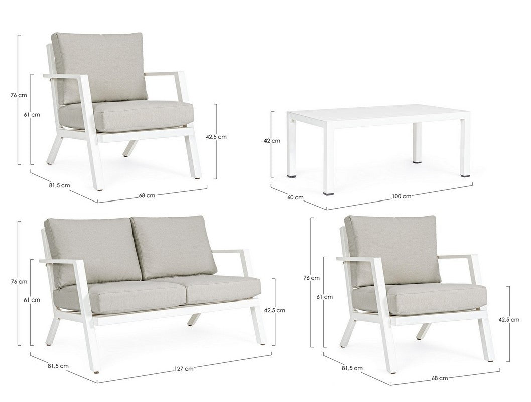 SET4 SALOTTO C-C HARLEY BIANCO YK11