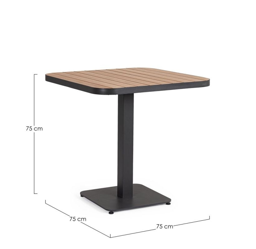 TAVOLO BELMAR 75X75 ANTRACITE YK 13