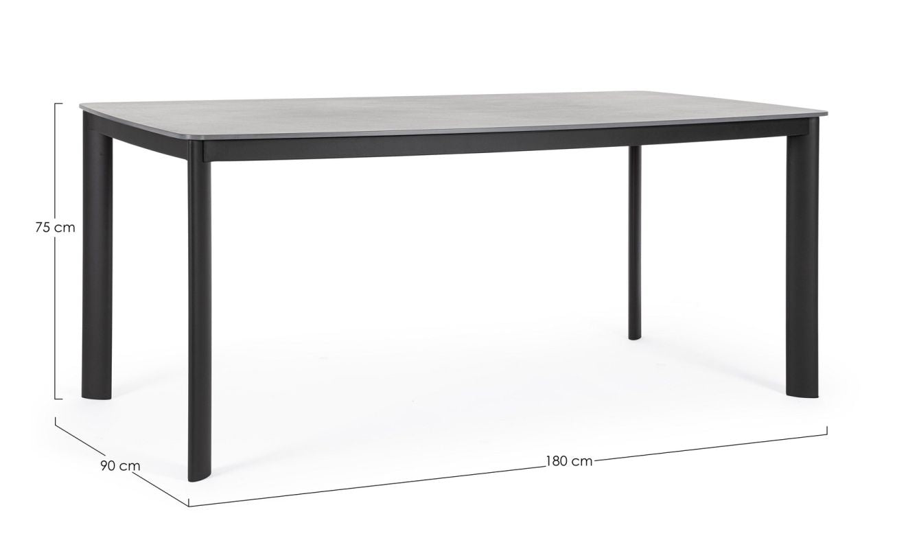 TAVOLO ALCORA 180X90 ANTRACITE