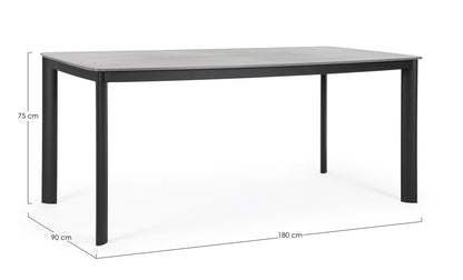 TAVOLO ALCORA 180X90 ANTRACITE