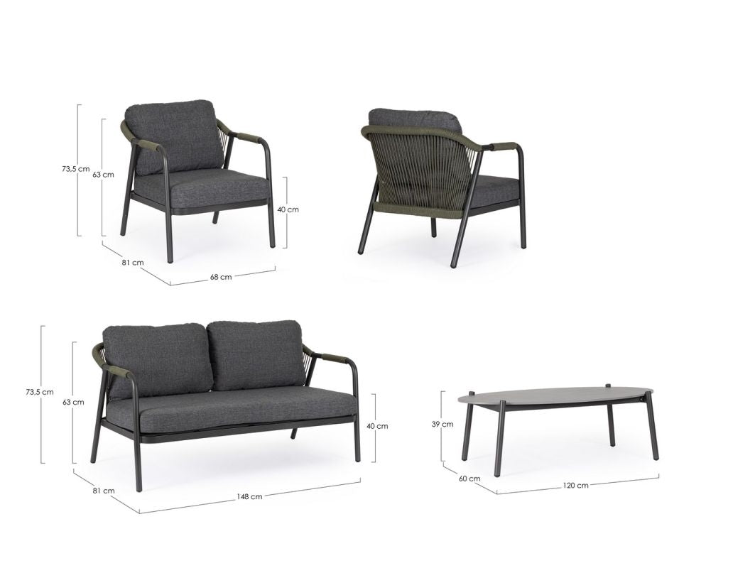 SET4 SALOTTO C-C MIRAVET ANT/VERDE