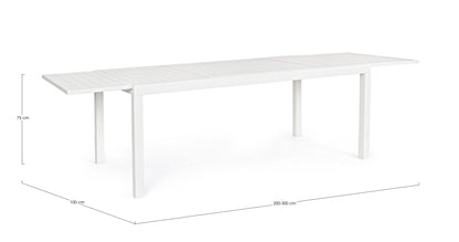 TAVOLO ALL.HILDE 200-300X100 BIANCO LD30