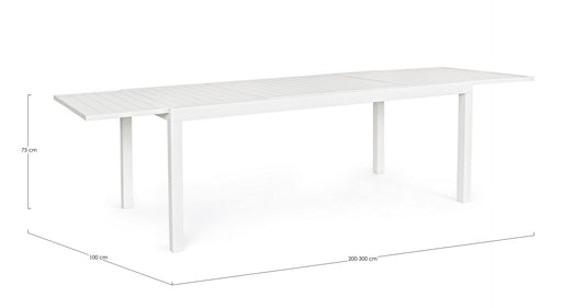 TAVOLO ALL.HILDE 200-300X100 BIANCO LD30