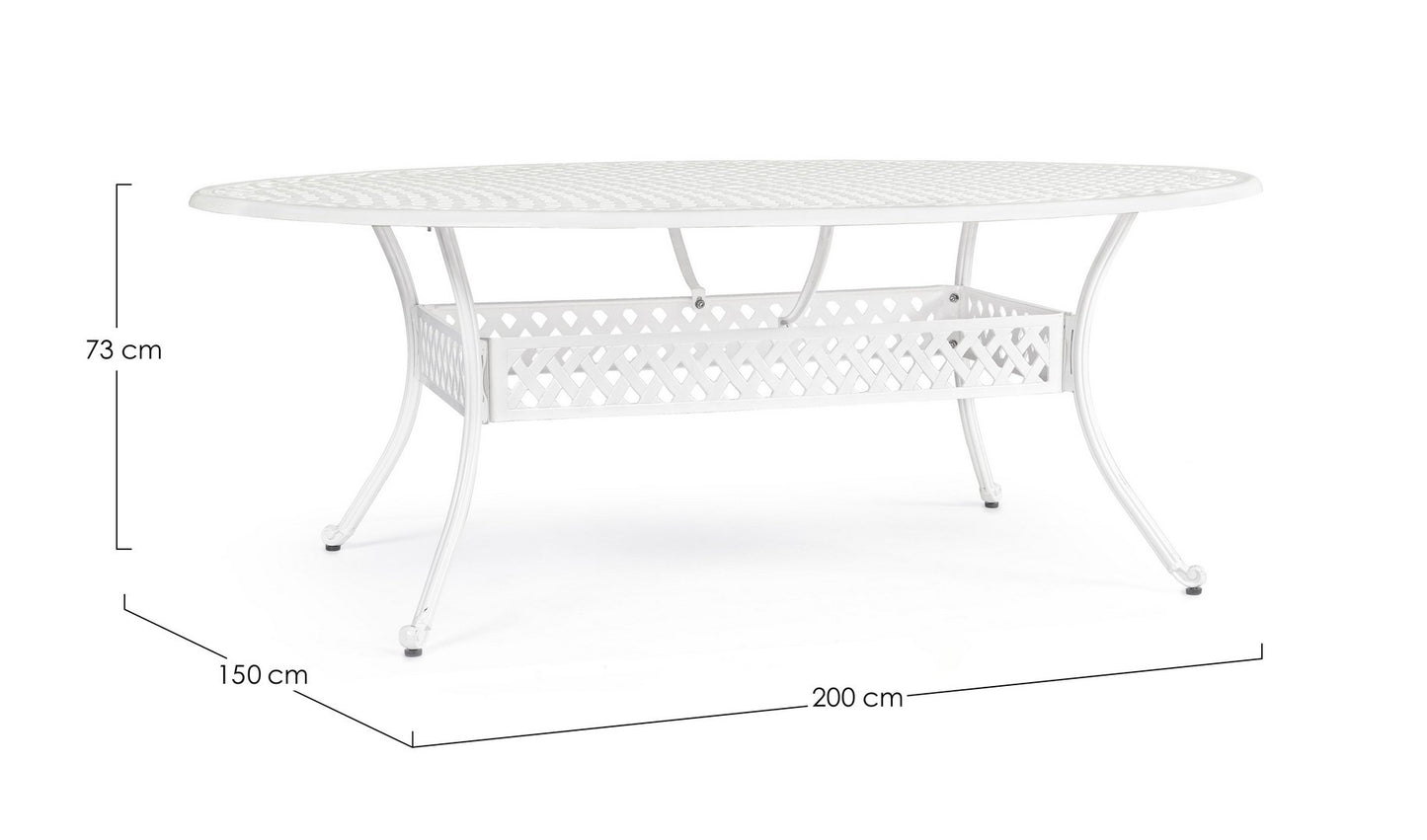TAVOLO IVREA OV 200X150 BIANCO