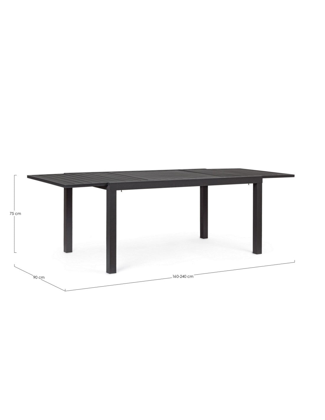 TAVOLO ALL.HILDE 160-240X90 ANTRAC.LH32