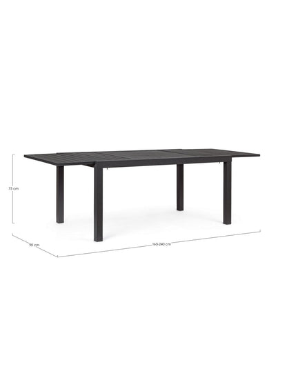 TAVOLO ALL.HILDE 160-240X90 ANTRAC.LH32