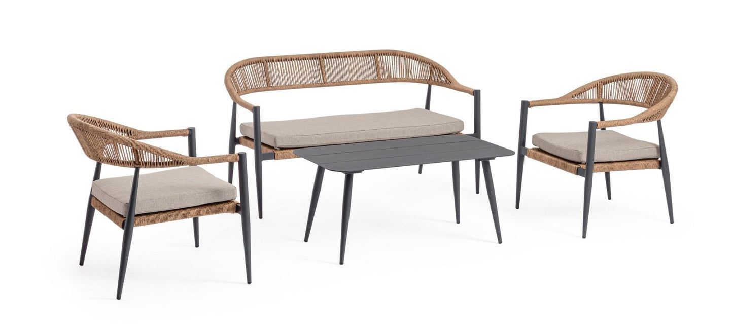 SET 4 SALOTTO C-C JANDIA ANTRACIT/NATURAL
