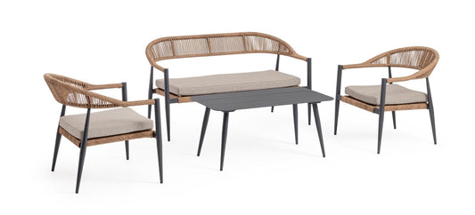SET 4 SALOTTO C-C JANDIA ANTRACIT/NATURAL