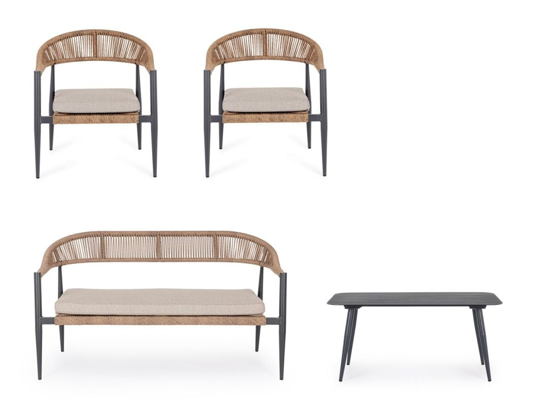 SET 4 SALOTTO C-C JANDIA ANTRACIT/NATURAL