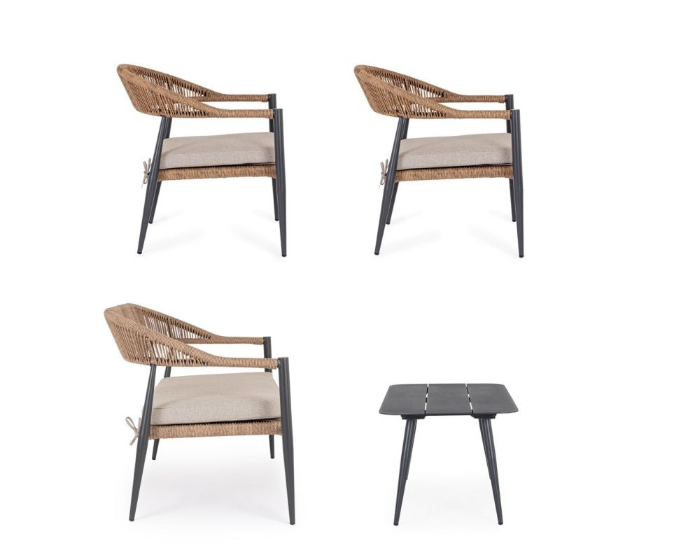 SET 4 SALOTTO C-C JANDIA ANTRACIT/NATURAL