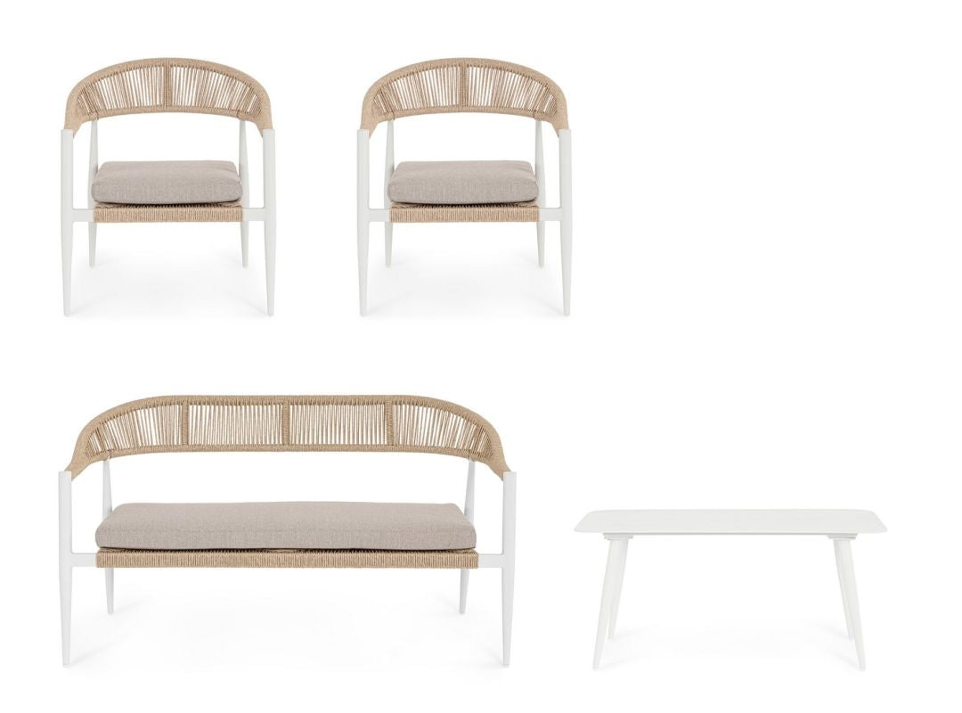 SET4 SALOTTO C-C JANDIA BIANCO/BEIGE