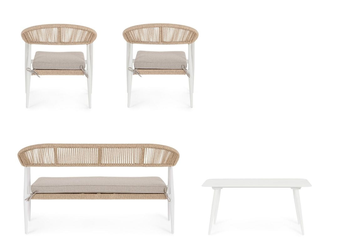 SET4 SALOTTO C-C JANDIA BIANCO/BEIGE
