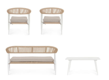 SET4 SALOTTO C-C JANDIA BIANCO/BEIGE