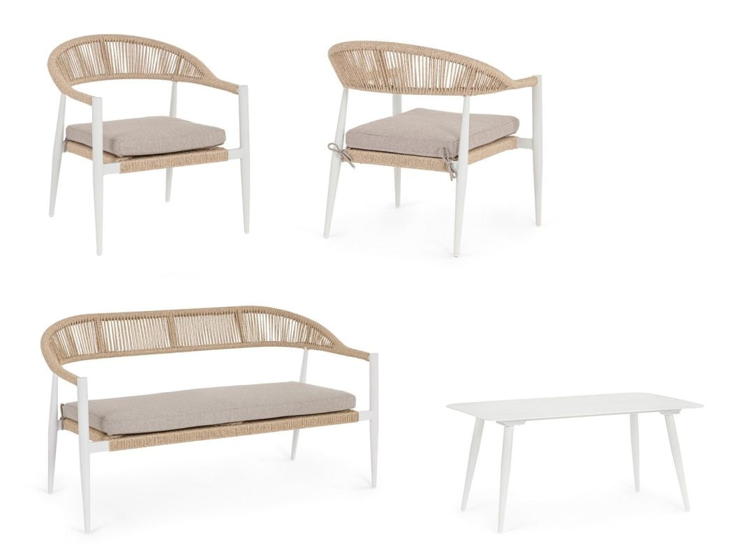 SET4 SALOTTO C-C JANDIA BIANCO/BEIGE