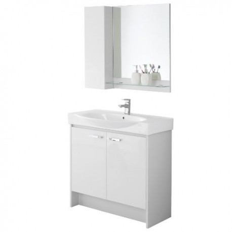 Composizione mobile bagno con consolle specchio pensile mensola due ante  606064 - Faber Tascone